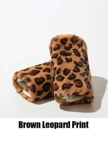 1 Pair Of Winter Half-Finger Leopard Print Gloves, Comfortable And Warm, Essential For Winter Cycling, Office Work, And Outdoor Activities. - Multicolor - View 6