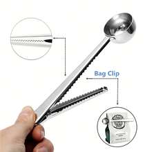 2-In-1 Coffee Measuring Spoon With Bag Clip, Stainless Steel Measuring Spoon, Kitchen Tool For Coffee Lovers - Silver - View 4