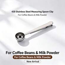 2-In-1 Coffee Measuring Spoon With Bag Clip, Stainless Steel Measuring Spoon, Kitchen Tool For Coffee Lovers - Silver - View 9