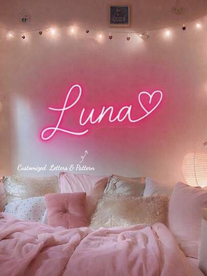 Luz de Neón LED Personalizable en Forma de Corazón - Luz de Pared Alimentada por USB, Regulable, Control de Botón, Decoración Romántica para el Hogar, Decoración de Pared Perfecta, Gala Urbana, Decoración de Moda, Decoración de Dopamina, Decoración para Mejorar el Estado de Ánimo