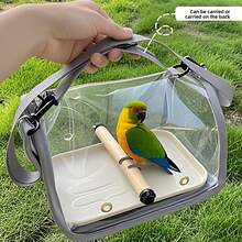 Portable Pet Travel Cage, Suitable For Parrots, Pigeons, Sparrows, Hamsters, Lizards, With Zipper Closure, Durable And Breathable, Transparent Bird Carrier Backpack, With Wooden Stand, Plastic Base, Adjustable Shoulder Strap And Breathable - one-size - View 7