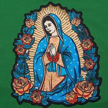 Unisex Mexican Baseball Jersey Virgen De Guadalupe 3D Print Baseball Jersey, Stitched Button Front Short Sleeve Baseball Shirt - Green - View 6