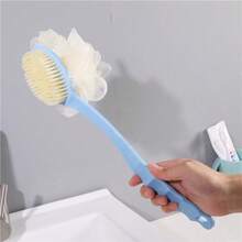 1pc Pink/Blue Long Handle Bath Brush, Multi-Function Back Exfoliating Shower Brush, Back-To-School Double-Sided Shower Brush, Long Handle Powerful Cleaning Brush, Suitable For Exfoliation And Back Cleaning - Multicolor - View 10