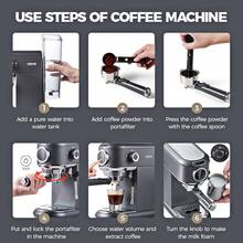 CAFELFFE Espresso Machine, 4-In-1 Semi-Automatic Coffee Maker Compatible With Capsules, 20BAR, Hot & Cold Brewing, Compatible With D* And N* Capsules/ESE Pods/Ground Coffee, Milk Frother, 7-Level Water Adjustment, 1.1L Removable Water Tank - UK Plug(220-240V) - View 7