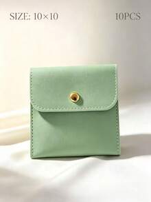 10*10cm 1個/5個/10個/20個 人造皮革珠寶收納袋，附按扣封口，珠寶收納袋－奢華禮品袋，適用於耳環、項鍊、手鍊和戒指－非常適合整理與包裝情人節禮物 - 10*10 - 查看 37