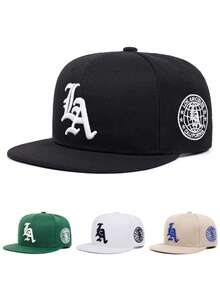 2026 New Fashion Baseball Cap LA Side Embroidery Hip Hop Hat Outdoor Sun Protection Hat Skateboard Hat Daily Commute Decorative Hat Unisex Flat Brim Cap - Side Earth - View 1
