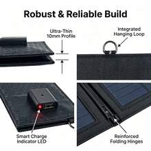 Portable Foldable Solar Panel Charger, Monocrystalline Solar Cells, 4W-16W Multiple Power, Outdoor Solar Charger For Phone, Camping Gear - Black - View 8
