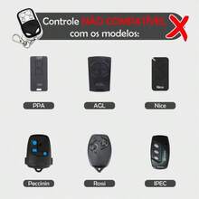 Controle Remoto Universal para Portão Elétrico Eletrônico Garagem com Chaveiro 433mhz 4 Botões - 2 controles - Visão 6