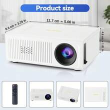 1080P Mini Smart Projector, Projector With USB Playback,USB Connection(Without An Adapter),180" Large Screen Portable Home Theater For Indoor & Outdoor Entertainment - White - View 6