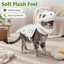 Dog Cat Pet Dinosaur Skeleton Costume Soft Plush Tyrannosaurus Rex Halloween Outfit 3D Dinosaur Bones - Multicolor - View 4