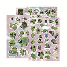 8pcs Cute Little Alien Die-Cut Stickers, Minimalist Adorable Waterproof Decals For Phone Case Packaging - Multicolor - View 5