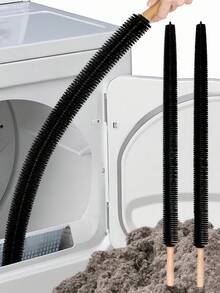 LMMAKE 1PC/2PCS Flexible Dryer Vent Lint Cleaning Brush, 29.9 Inch Bendable Tool Equipped With 25.6 Inches Dense Nylon Bristles, Ideal For Dryer Vents, Air Duct & Narrow Gap Dust Cleaning - 黑色 - 查看 2