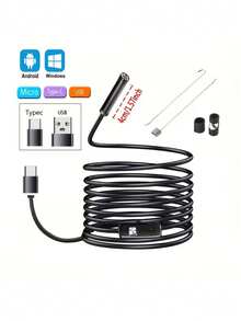 Kamera Endoskop, Endoskop USB Tipe-C, Kabel Fleksibel yang Dapat Diatur, Kamera Inspeksi Pipa Definisi Tinggi 640x480P, Cocok untuk Smartphone Android, Tablet, dan Perbaikan Mobil - A - View 5