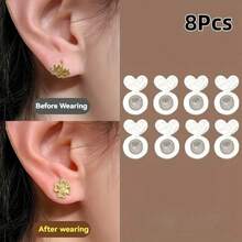 4/8/10/12/14pcs Silicone Earring Backs, Anti-Slip Anti-Drop Ear Plugs, Earring Back Covers, Suitable For Pendant Earrings, Large Earrings, Earrings And Ear Lobe Replacements - Multicolor - View 15