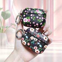 Ditsy Floral Leather Protective Case For AirPodsPro3 Hard PC Shell, With Metal Ring PU Cover Compatible With AirPodsPro2/4 Models - Multicolor - View 6