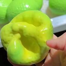 Handmade Crispy Color-Changing Lemon Stress Ball Squeeze Toy, Crunchy Sound Fingertip Toy, ASMR Sensory Stress Relief Toy, DIY Sensory Toy, Realistic Tofu Shaped Stress Relief Squeeze Ball, Portable Pocket Relaxation Toy - Multicolor - View 3