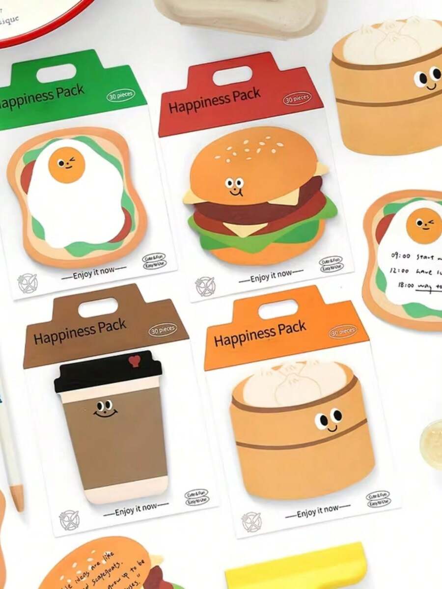 30Pcs Kawaii Food Memo Pads With – Great For Journaling, Planning, And Note-Taking, Ideal For Students & Workers – Back-To-School Must-Have - A - View 1