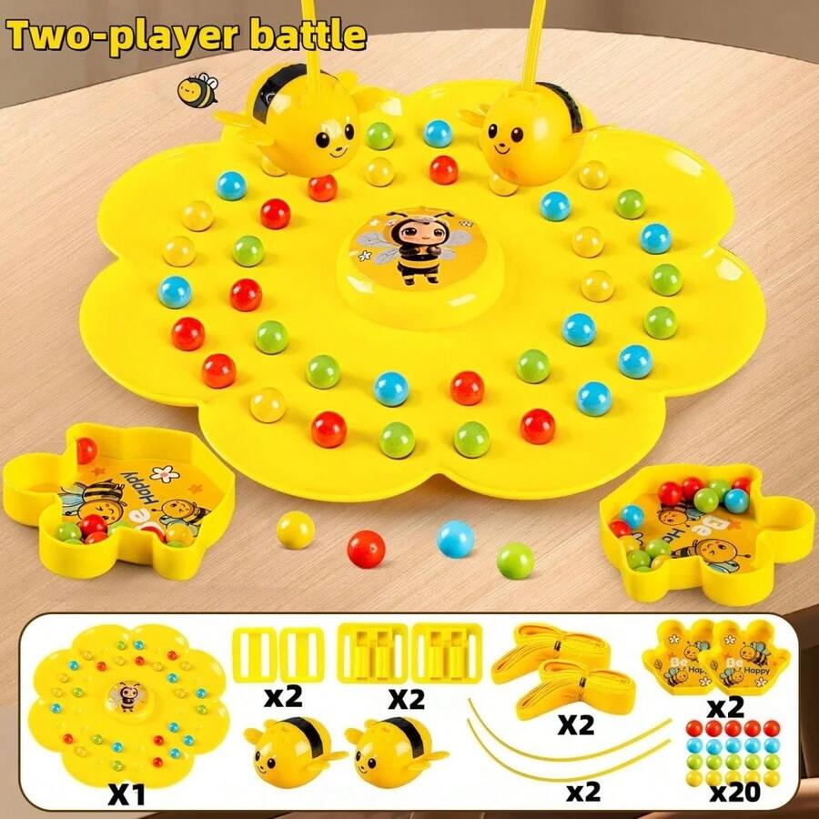 Cubo de Actividades para Niños, Juego Multifuncional de la Abejita, Rompecabezas Educativo, Juguete de Pesca Magnética, Educación Temprana Interactiva, Regalo de Navidad para Padres e Hijos - Batalla de dos jugadores - Ver 1