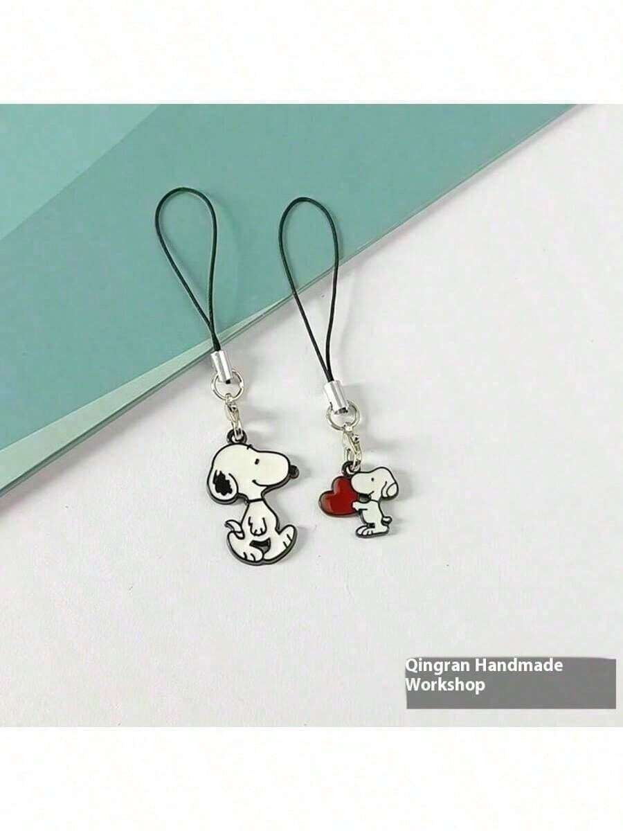 SNOOPY 1pc Cartoon Co-Branded Phone Lanyard Fishing Line Strap, Personalized Anime Accessory For Girlfriend, Couple, Parent-Child, Halloween Gift, Valentine's Day Gift, Easter Gift [Random Style] - Multicolor - View 1