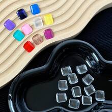 20pcs Japanese Style Glass Beads Nail Art Display Tips, High Transparency 3D Glass Color , Trapezoid Oval Almond Square Round Circle Nail Polish Gel Color Display Board - Multicolor - View 9