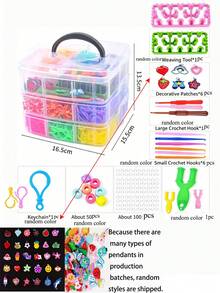 Colorful Rubber Band Weaving Set, Multi-Color Rubber Band Weaving Strips, Suitable For DIY Bracelets And Beaded Jewelry, Perfect Gift For Beginners (Random Colors) - Large Gift Box - View 12