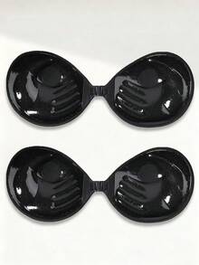 1/2 Pairs 3cm Self-Adhesive Push-Up Bra Pads, Reusable Invisible Breast Lift, Strapless Backless Silicone Enhancers - Multicolor - View 28