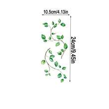1 Sheet Green Leaves Tattoo Waterproof Sweat Disposable Tattoo Sticker Flowerbow Temporary Tattoo Sticker - Brown - View 7