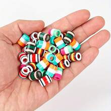 50pcs 10*13mm Vibrant Resin Cord Ends - Large Hole Plastic Cord Tips, Suitable For Hoodie Drawstrings, Pants Drawstrings, Shoelaces And Fashion Decoration - Multicolor - View 7
