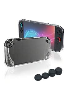 適用於 Switch 2，1件防滑菱格紋保護殼 + 4件搖桿帽套組，防摔防刮，強化遊戲操作手感，實用遊戲配件 - 查看 7