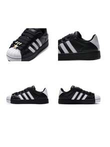 Adidas Women's SUPERSTAR ST W 26 Summer New Thick Sole Loafers Casual Shoes JR7444 - Black/White - View 11