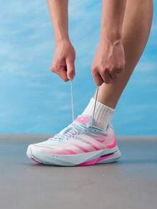 Adidas Men's & Women's Running Shoes ADIZERO BOSTON 13 2026 Summer New Racing Training Running Shoes Mesh Breathable LB8525 - Ice Crystal Blue/White Metallic/Glitter - View 2