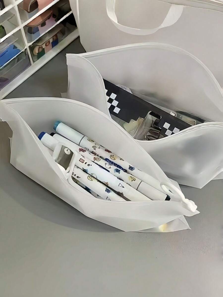 20/50pcs Transparent Frosted Ring Zipper Bags, Can Be Used As Travel Storage Bags, Underwear Bags, Makeup Bags, Can Store Lipsticks, Skincare Products, Phones, Coins, Small Items, Also Suitable For Home, Gifts, Vacation And Holiday (Halloween, Christmas) Occasions, - Multicolor - View 1