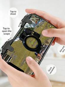 2 Metal Mechanical Triggers | Universal For All Smartphones | One-Button Burst Fire For Mobile/COD | Ergonomic Non-Slip Grip Comfortable Play | Fast Response High Accuracy Gaming Buttons | Pocket-Sized Foldable Durable Gaming Accessory - Multicolor - View 10
