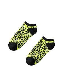 Mixed Leopard Print Short Socks, Neutral Animal Print Socks, Casual Socks - Multicolor - View 7