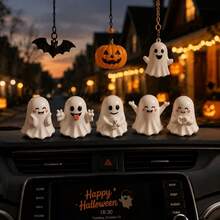 Halloween Ghost Mini Figurine Set, Cute Mini Ghost Home Decor, Holiday Home Decor Upgrade, Office Desk Halloween Party Decoration, Autumn Seasonal Desktop Ornament - A - View 7