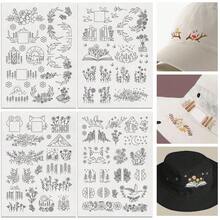 LAMYA Hand-Drawn Embroidery Motifs. Minimalist Nature Sketches For Customizing Caps & Totes. The Perfect Slow-Stitching Project For Your Weekend. - 5732 - View 13