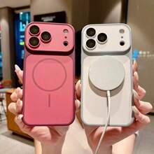 Casing Ponsel Bingkai Magnetik Mewah 2-in-1 Kompatibel dengan iPhone 18 Pro Max, Kompatibel dengan iPhone 17 16 15 14 13 12 11 Pro Max Plus, Pelindung Dua Warna - Merah ceri - View 4