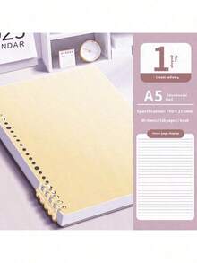1 Pc A5 Soft Cover Loose Leaf Notebook, 60 Sheets/120 Pages Detachable Spiral Bound, Thickened Student Memo Pad, Suitable For Office Or School, Stationery, Elegant Ruled Notebook - High Quality A5 Notebook, Suitable For Office, School And Travel, Durable, Portable, Perfect For Writing, Journaling And Note-Taking - Multicolor - View 11