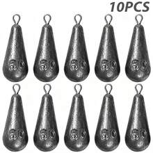 10pcs Water Drop Hanging Ring Lead Sinkers, Quick Bite Lead, Calibrated Lead, Hanging Ring Fishing Sinkers - Grey - View 14