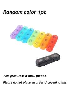 1pc Weekly Morning/Noon/Night Pill Organizer, 21 Compartments Large Capacity Storage Box, Pill Box - Multicolor - View 6