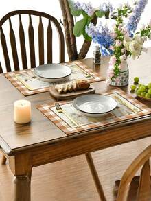 1pc/4pcs/6pcs,Autumn Pumpkin Table Placemats,Rectangular Tablecloth,Washable,Suitable For Home Dinner,Coffee Table,Durable Kitchen And Dining Room Decor,Table Decoration For Parties And Scene Decor,Home Decor - Multicolor - View 5