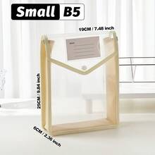 A4/B5 Transparent Snap-Button Expandable File Bag,Durable Multi-Color PP Folding Pockets,Lightweight Waterproof Storage For Students & Office,Cute Campus Stationery Organizer,Daily Commute,Study Group,Travel Essential - Vertical - View 6