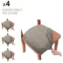 Stretch Soft Velvet Chair Seat Slipcover, Removable Washable Dustproof Chair Cushion Protector, Universal Seat Pad Cover Suitable For Kitchen, Dining Room And Hotel - Multicolor - View 29