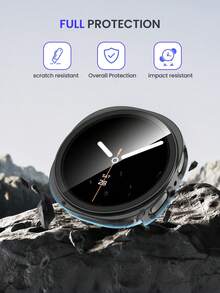 3 In 1 Case With Tempered Glass Screen Protector Compatible With Samsung Galaxy Watch 8/9 40mm 44mm Ultra-Thin Full Coverage Hard PC Anti-Scratch Anti-Slip Anti-Collision High-Definition Protective Case Galaxy Watch 8/9 Protective Shell 44mm 40mm Sports Accessories Classic Watch 9 Watch 8 Unisex, Black/Transparent/Rose Gold/Starlight - Integrated Case and Film - View 7