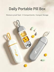 1PC Solid Matte‑Colored Pill Case, Minimalist Portable Medicine Box. Dust‑Proof And Moisture‑Proof. Easy To Slip Into Bags, Great For Travel, Commuting And Everyday On‑The‑Go Medication Storage. - Multicolor - View 3