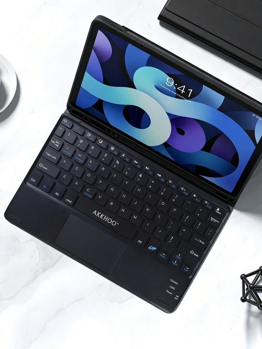 AKKHOO Teclado inalámbrico, recargable, con panel táctil, teclado táctil mini, compatible con iPad y tablet