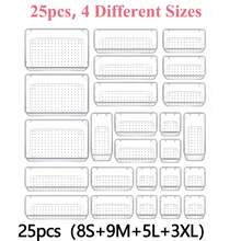 25/18/12/1pc Transparent Plastic Drawer Organizer Set, Includes 4 Sizes Of Transparent Drawer Organizers And Storage Boxes, Suitable For Cosmetics/Jewelry Vanity, Kitchen Utensils Or Desk, Bathroom, Kitchen Storage Shelves, Outdoor Storage Racks, Back To School Supplies - Clear - View 13