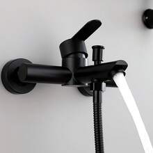 Modern Concealed Installation Shower Tap, Brushed Stainless Steel Wall-Mounted Hot & Cold Faucet Triple Control Valve For Toilet Bath Tub Use - Multi-color - View 2