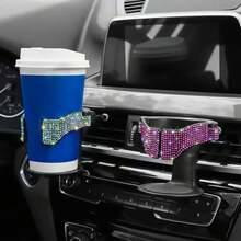 1pc Car Cup Holder, Rhinestone Crystal Car Air Vent Cup Holder, Beverage Cup Holder, Air Vent Ashtray Holder, Storage Rack - Rhinestone Cup Holder - View 3