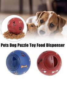 Paw & Bone Print Pet Treat Dispenser Ball, Adjustable Food Release Size, Slow Feeding Anti-Gulping, Interactive Puzzle Toy For Dogs And Cats, Home Boredom Relief & Training Supplies - Multicolor - View 5